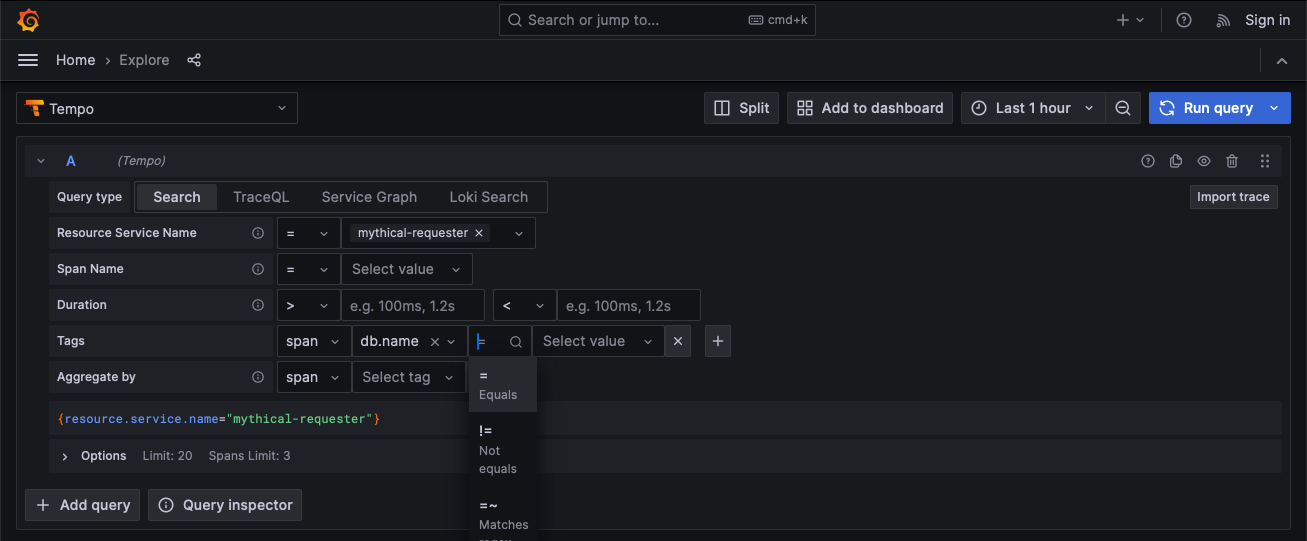 Showing how to build queries with common dimensions using query builder